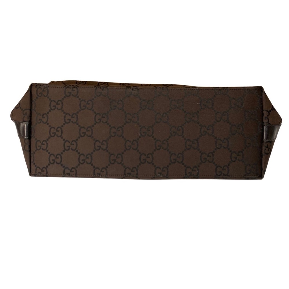 ❗️SOLD❗️GUCCI Monogram Shoulder Bag Brown Black Canvas Medium Hobo Vintage Bag - Picture 10 of 13